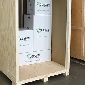 Gerson Relocation Packing boxes in storage container